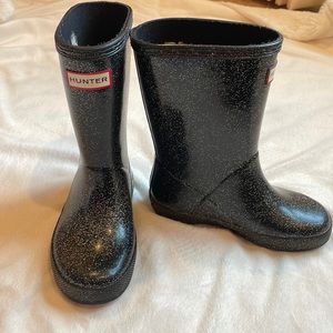 Hunter Toddler Boots Black Glitter